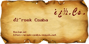 Érsek Csaba névjegykártya